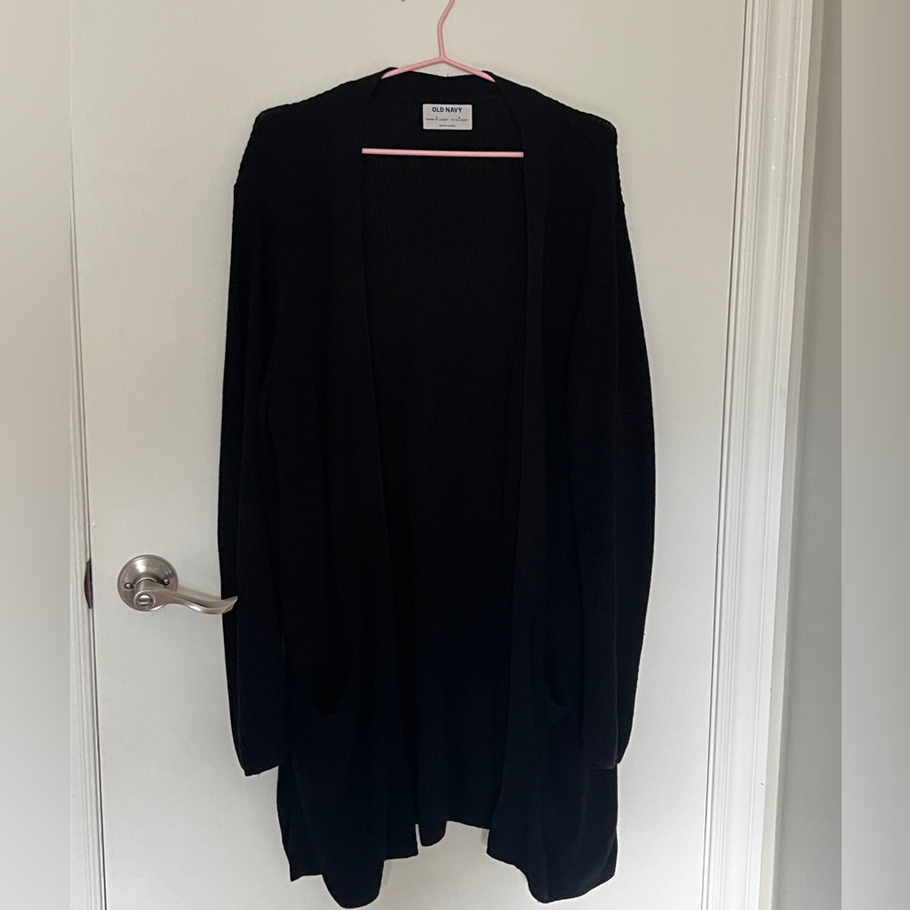 Old Navy Black Open-Front Knit Cardigan